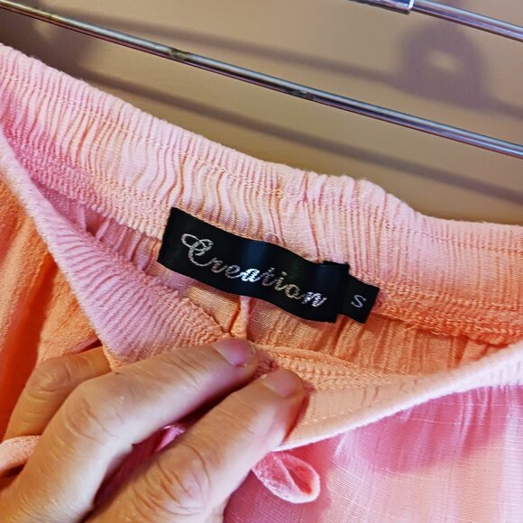 PEACH coral BOHEMIAN Beachy Flowy layered Palazzo pants Nearly New Sz S-M EUC - Picture 8 of 10